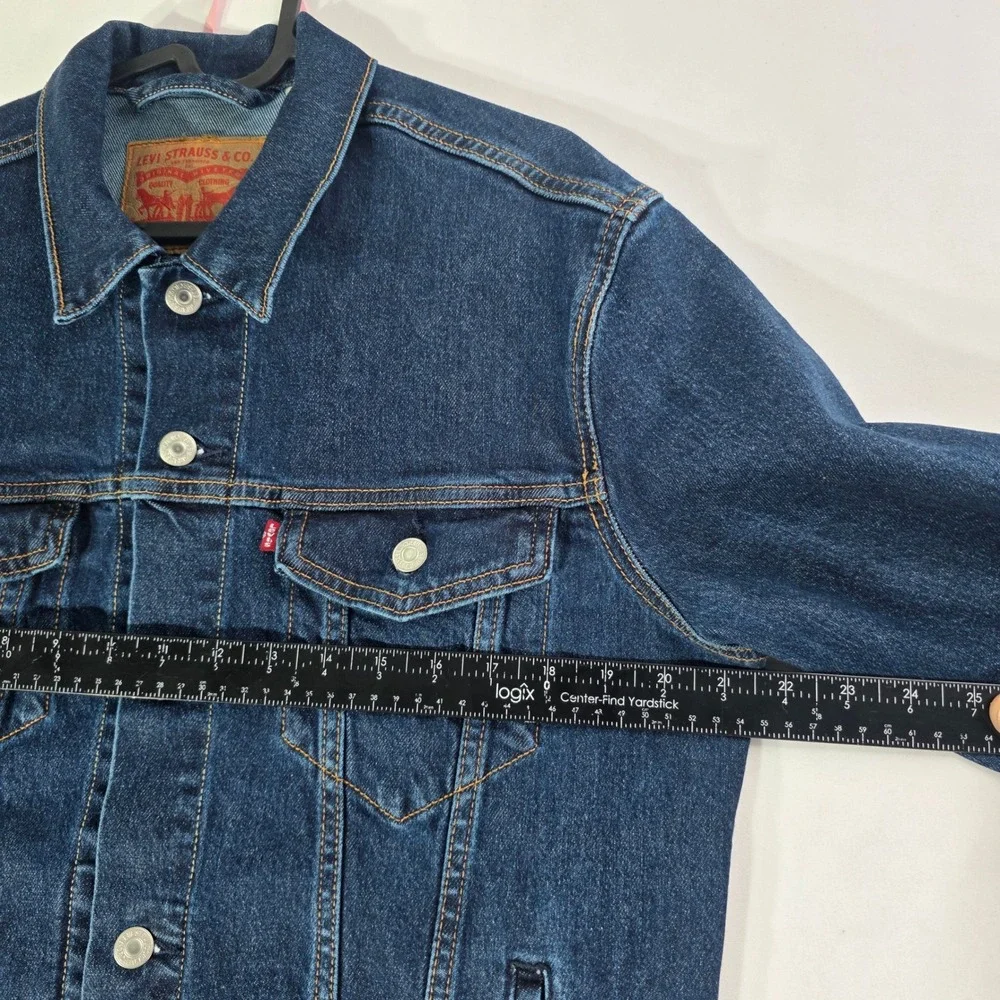 Levi's Mens Standard Trucker Jacket Dark Wash Indigo Denim Size M